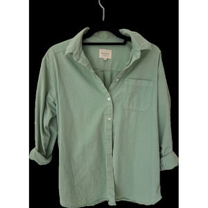 Sezane Light green button-up shirt